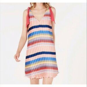 NWT | Anthropologie‎ Foxiedox Colorful Striped Crinkle Pleated Shift Dress XS